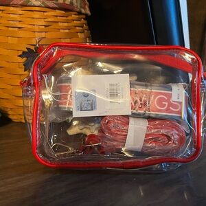 Clear Desden Georgia Bulldogs Crossbody Bag with Red Trim 2 straps